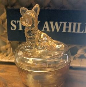 Scottie Dog Tricket Carnival Glass Dish